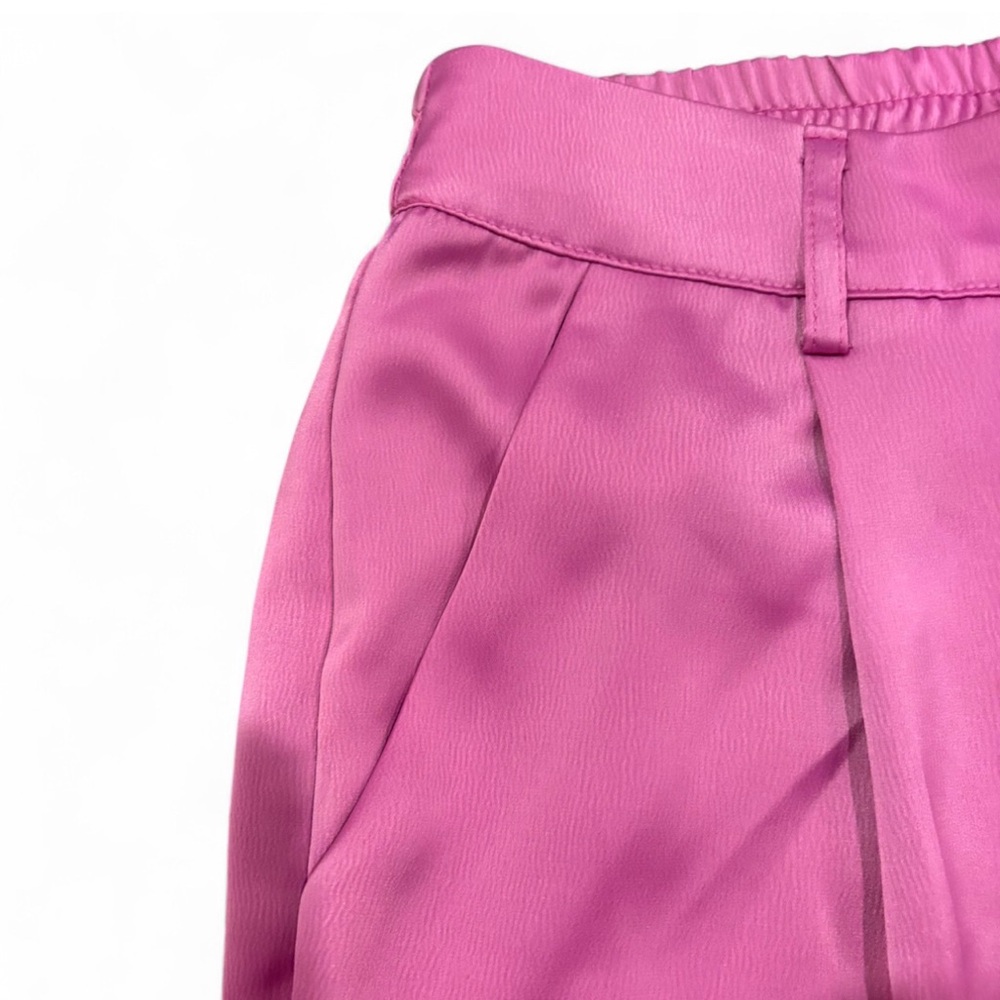 House of Harlow 1960 REVOLVE Pink Satin Crop Cami Wide Leg Pants Set Matching - Picture 6 of 15